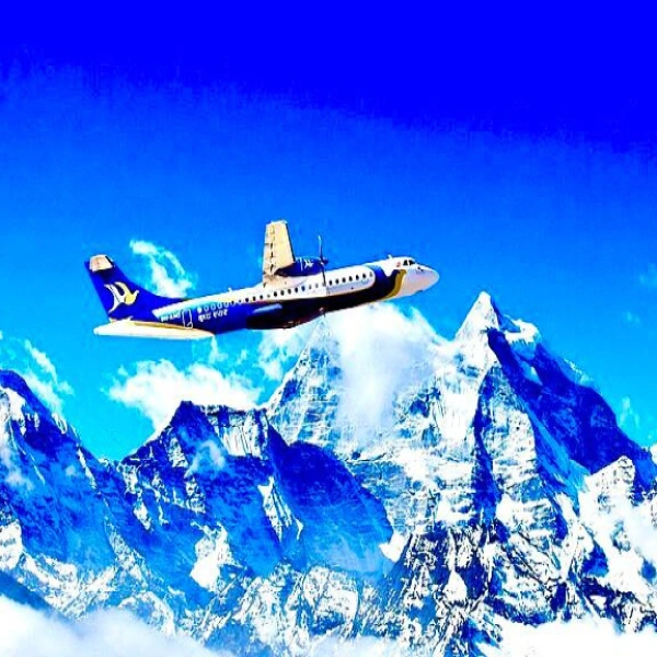 Mountain flight in Nepal